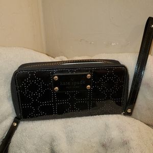 Kate Spade Metro wallet black hearts vintage